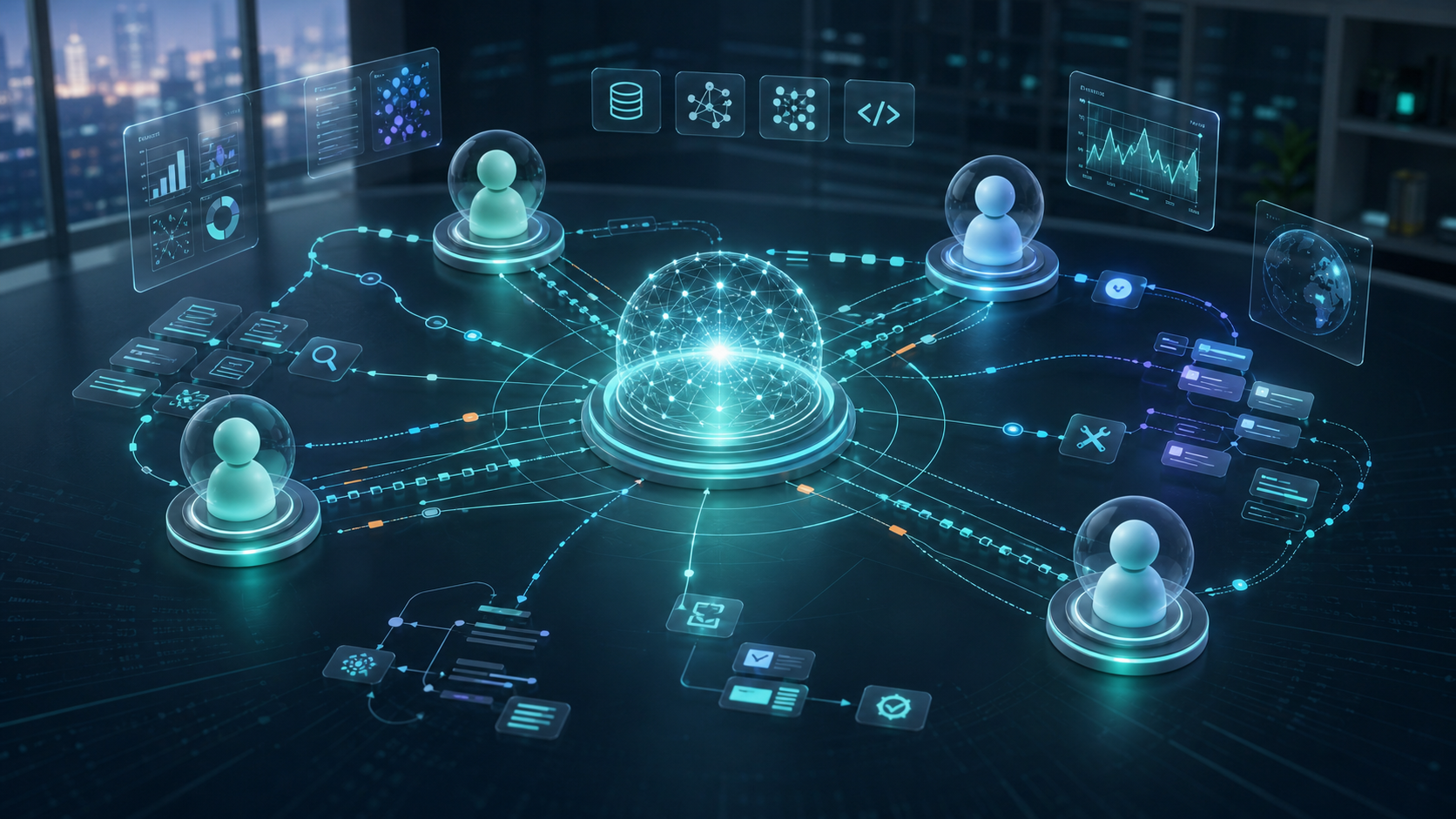 Intelligent agents research illustration